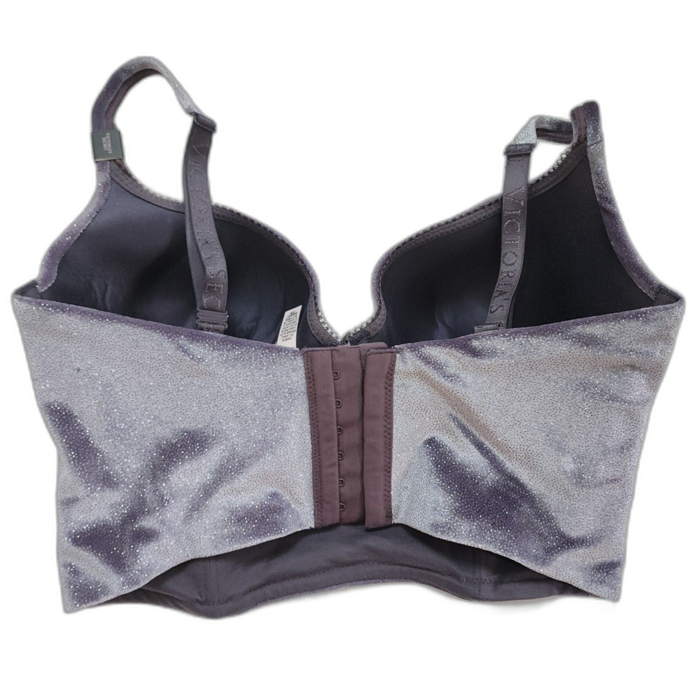 Victoria's Secret Body by Victoria Grey Sparkle Velvet Longline Demi Bra NWT - Picture 3 of 7